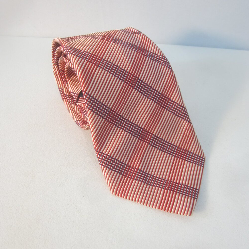 Sartori Signature Collection 100% Silk Necktie Tie Red White Blue Made in Italy